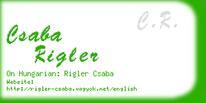 csaba rigler business card